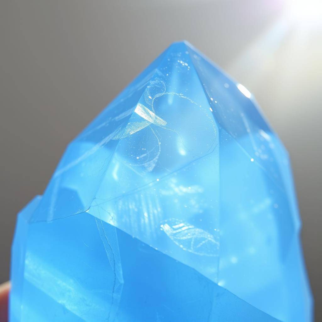 Blue Andara crystal representing throat chakra healing
