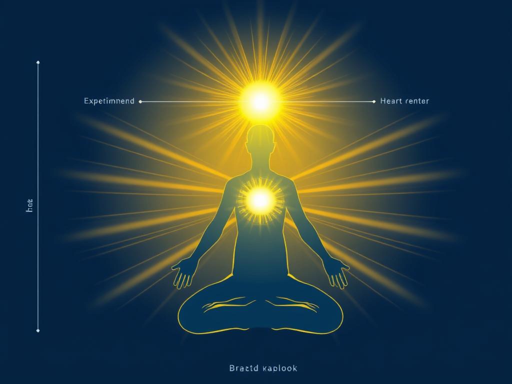 Diagram showing the breathwork sequence with golden light flowing through the body