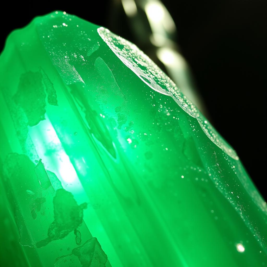 Green Andara crystal for heart healing and emotional balance