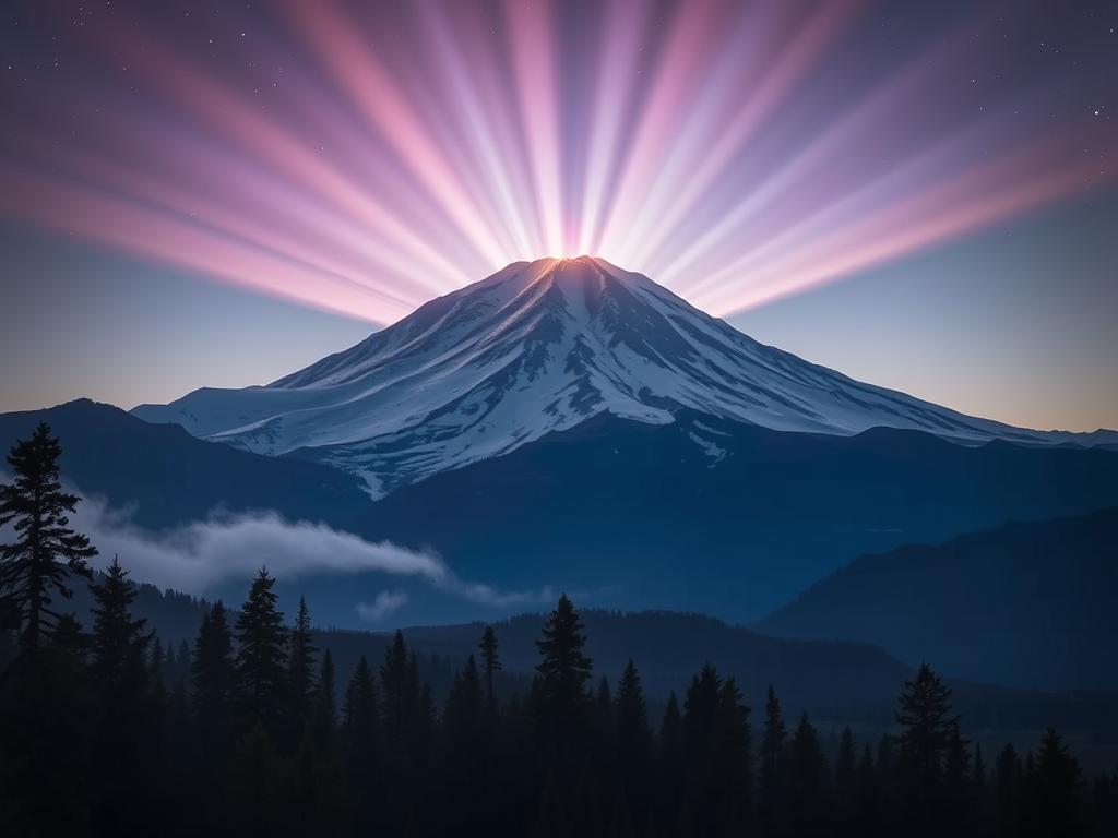 Mount Shasta landscape where the first Andara crystals were discovered Mount Shasta landscape where the first Andara crystals were discovered