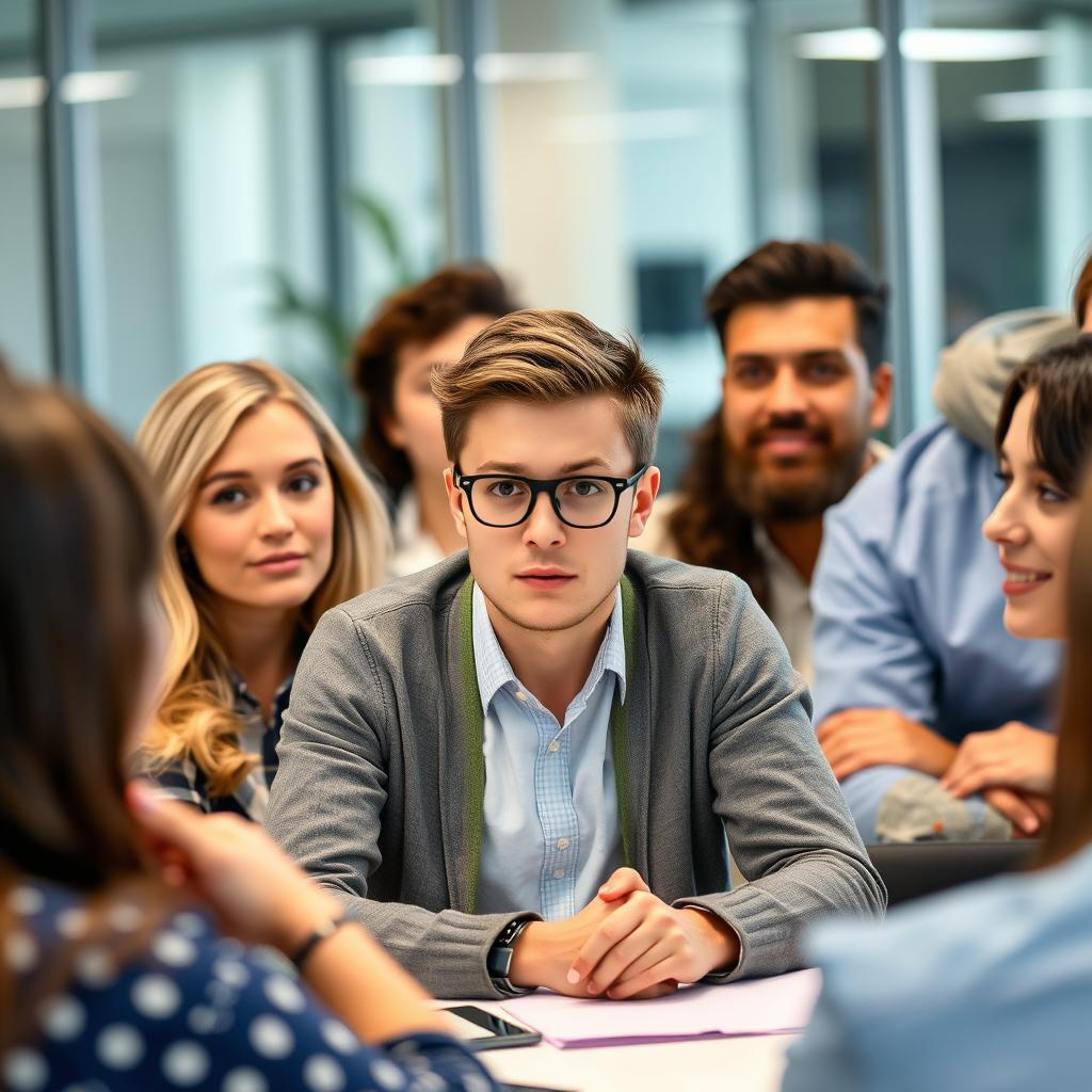 Diverse workplace meeting with different generational communication styles Diverse workplace meeting with different generational communication styles
