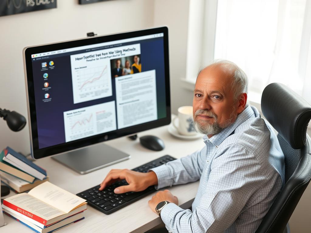 Person researching scientific studies about alternative healing methods on a computer Person researching scientific studies about alternative healing methods on a computer
