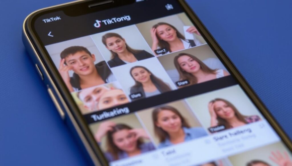 TikTok interface showing the Gen Z stare challenge