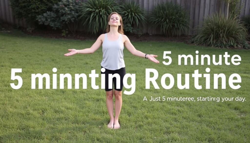 Person doing a simple 5-minute grounding exercise outdoors, demonstrating an accessible mindfulness in nature practice