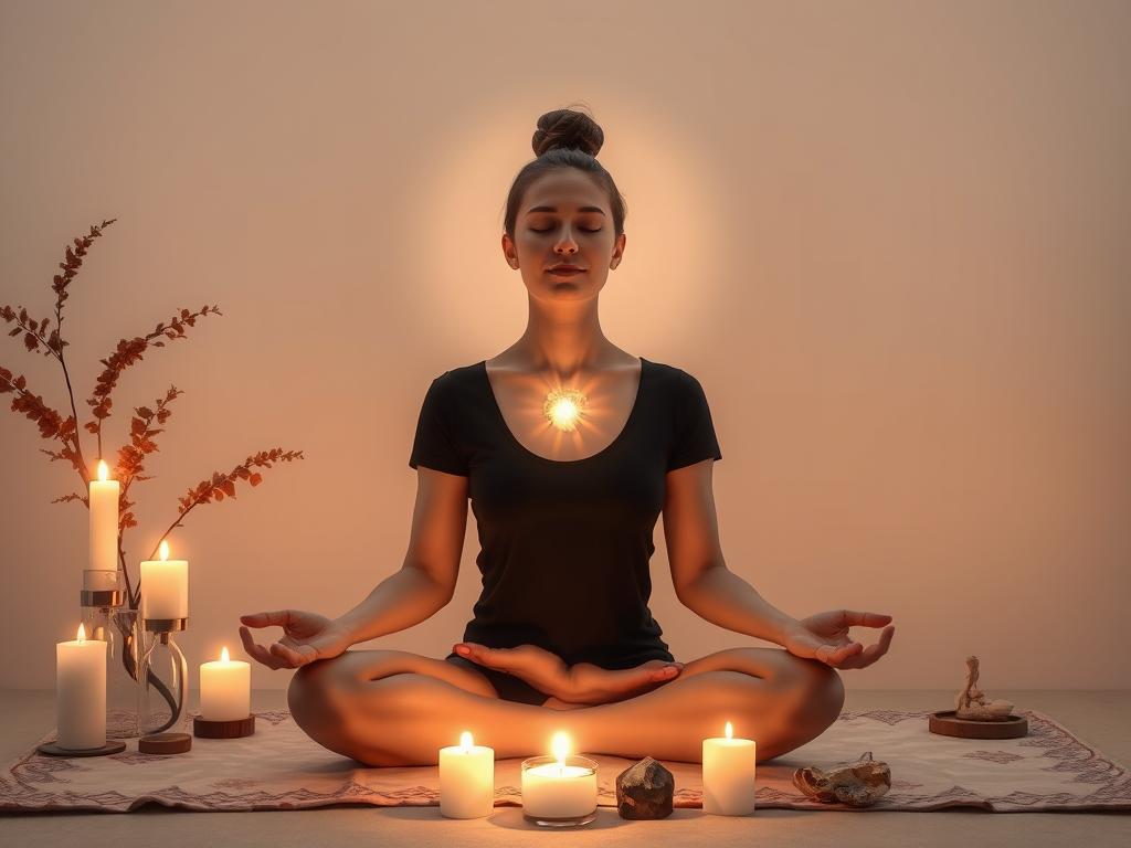 Person setting intentions to resolve karmic patterns Person setting intentions to resolve karmic patterns