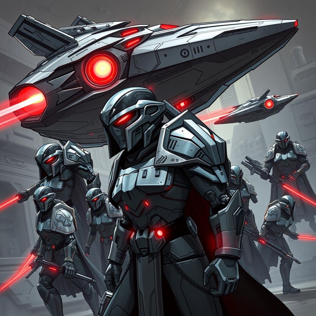 Representation of Orion Star Collective warriors and spacecraft during the Galactic Orion-Lyran War
