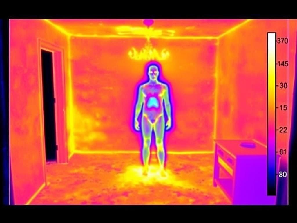 Thermal imaging showing temperature anomaly associated with reported Djinn activity Thermal imaging showing temperature anomaly associated with reported Djinn activity