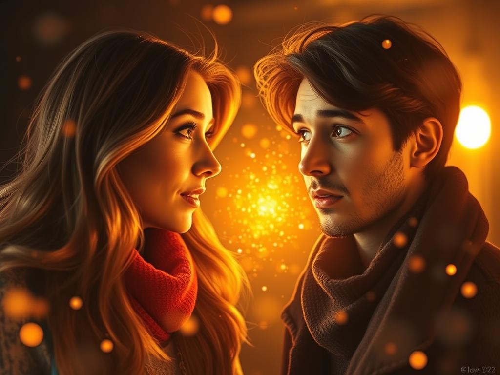 Two people experiencing instant recognition in a karmic relationship Two people experiencing instant recognition in a karmic relationship