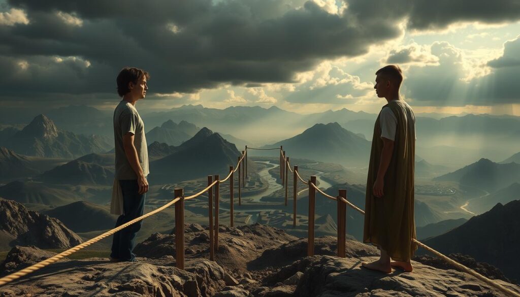 Two people facing challenges in a karmic relationship Two people facing challenges in a karmic relationship