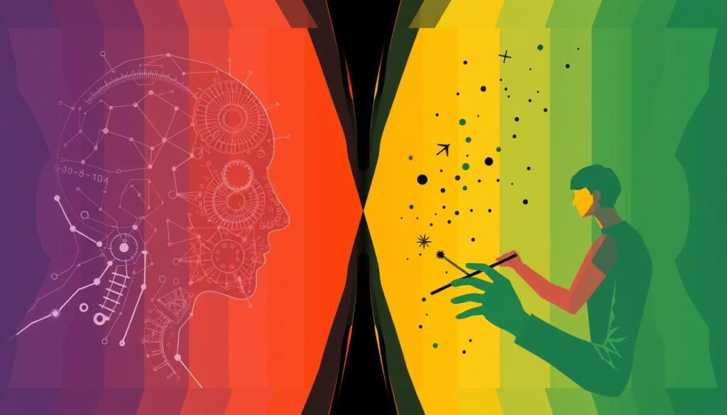 AI-generated artwork alongside human creativity showing patterns and differences AI-generated artwork alongside human creativity showing patterns and differences