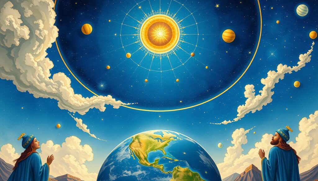 Ancient Persian artwork depicting the sky as a sapphire dome, illustrating historical beliefs about Sapphire's Mystical Powers Ancient Persian artwork depicting the sky as a sapphire dome, illustrating historical beliefs about Sapphire's Mystical Powers