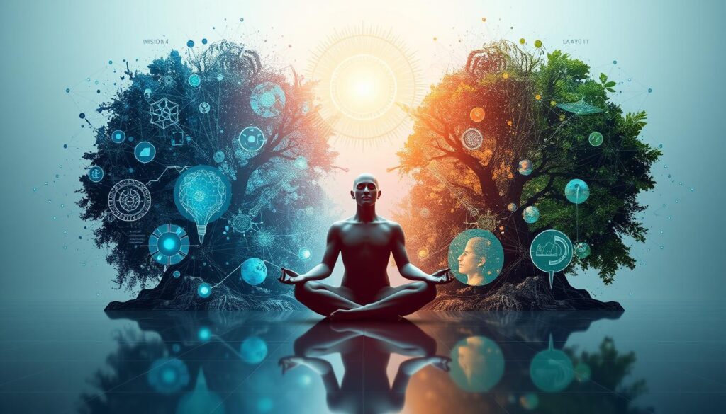 Balance of technology and intuition in spiritual practice