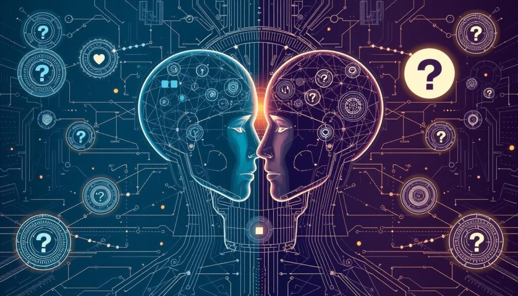 Conceptual visualization of Artificial General Intelligence as the ultimate mirror of human consciousness Conceptual visualization of Artificial General Intelligence as the ultimate mirror of human consciousness