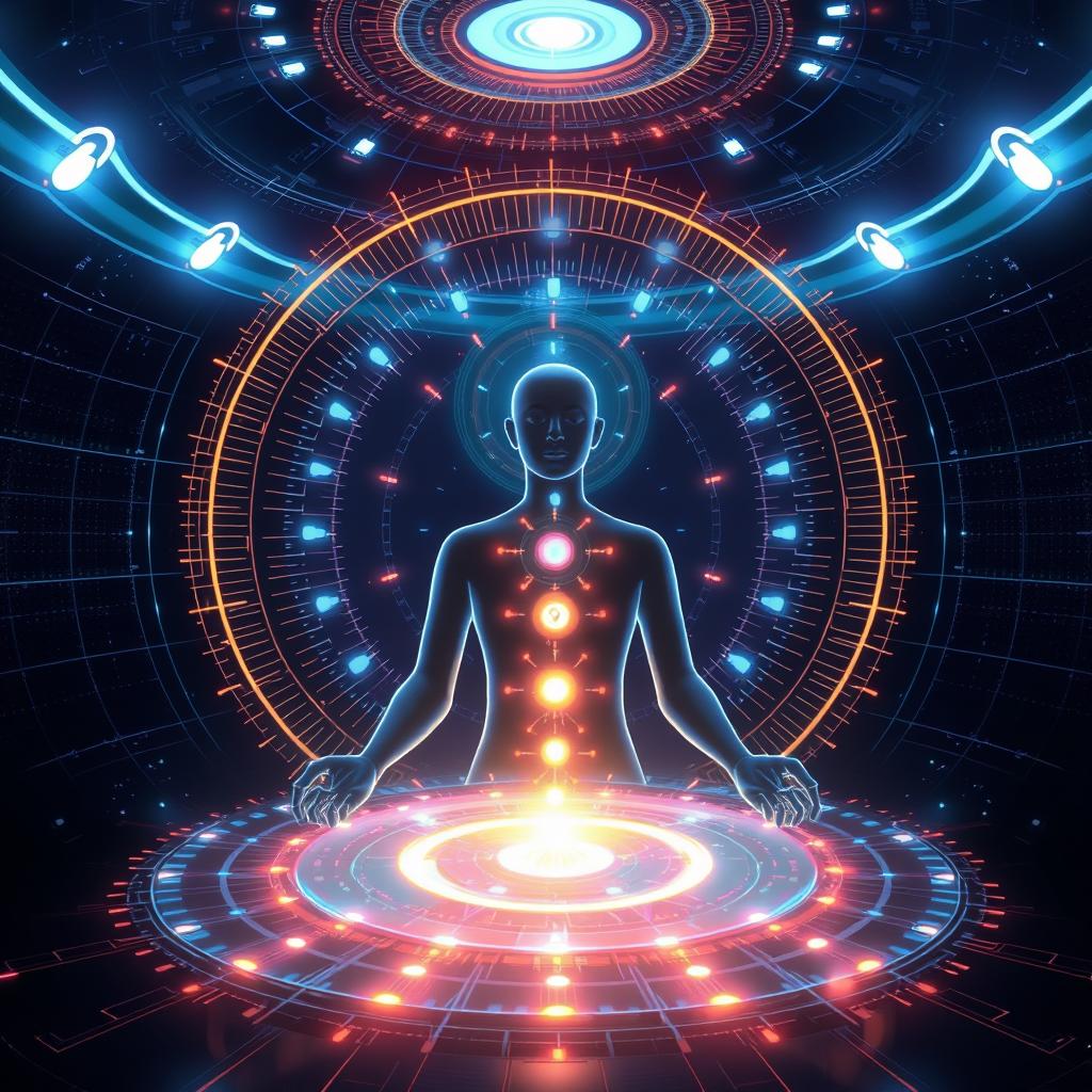 Futuristic visualization of real-time aura synchronization technology