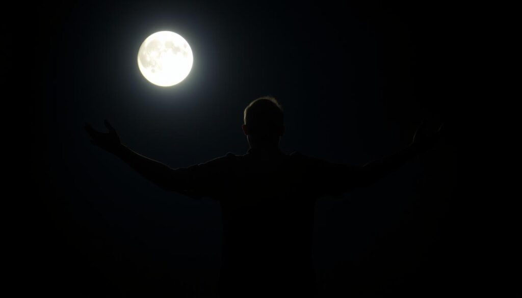 Person standing in moonlight for energy cleansing, illustrating natural ways to balance body's energy flow