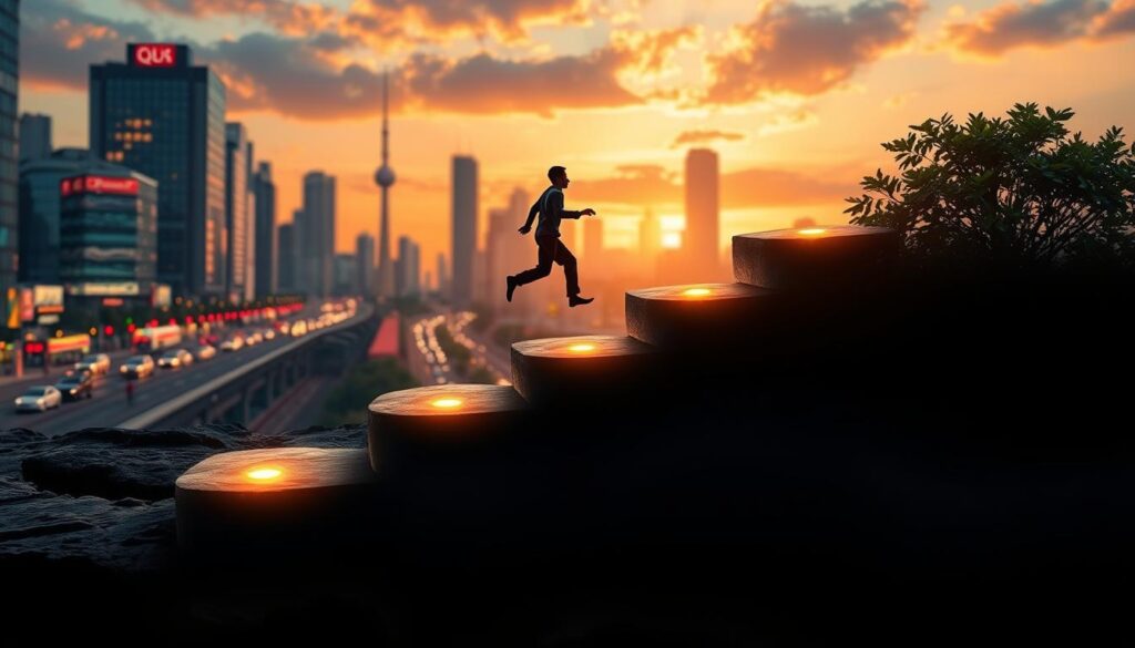 Visual representation of spiritual momentum maintained through consistent practice