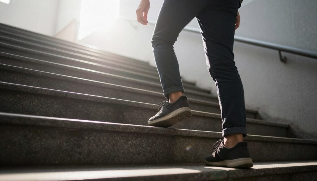 person climbing upward representing recovery journey