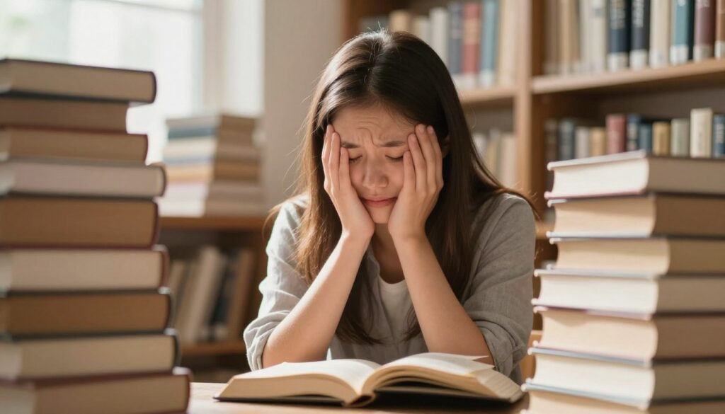 young woman reading books symbolizing education and personal transformation